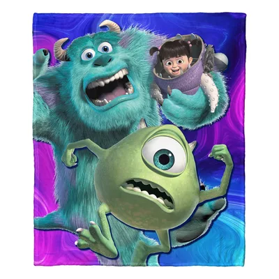 Blue Monster Friends Cartoon Blanket: Run Scene