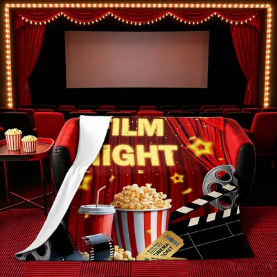 Film Night Movie Theater Pattern Blanket for Cinema Lovers