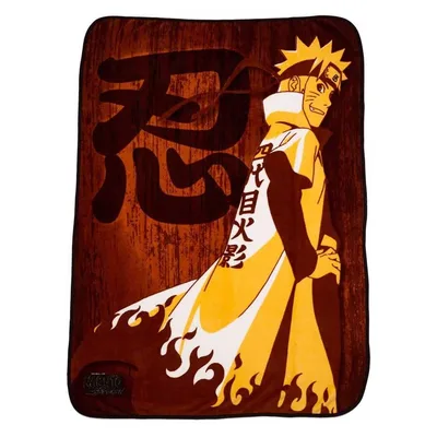 Ninja Hero Fire Silhouette Blanket featuring the Seventh Hokage