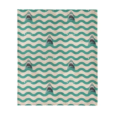 Shark Fins Wave Pattern Blanket: Jaws Themed Throw for Movie Lovers