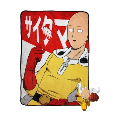 Bald Hero Yellow Suit Blanket features Saitama