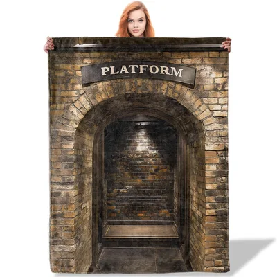 Vintage Platform Tunnel Design Blanket for Magical Train Lovers