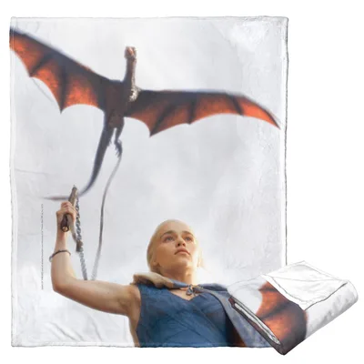 Dragon Tamer Queen Blanket: A Scene of Flight and Command