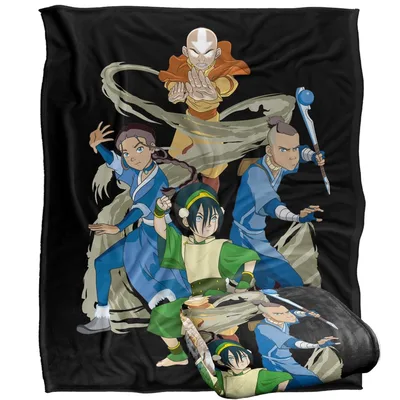 Team Avatar Characters Group Blanket: Bending Elements Art