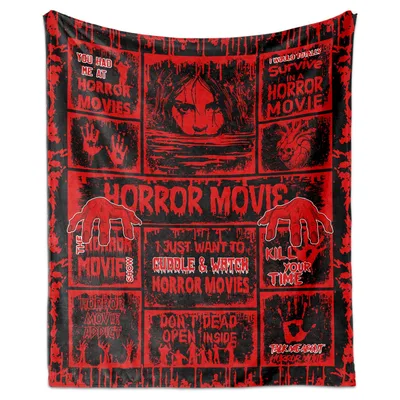 Horror Movie Red Collage Blanket for Genre Lovers