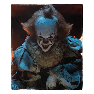 Creepy Clown Portrait Blanket for Horror Fans