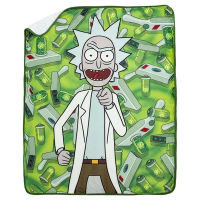 Rick Sanchez Cash Pattern Blanket: Sci-Fi Scientist Design