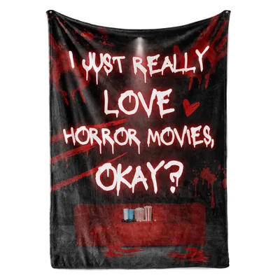 I Just Really Love Horror Blanket: Dripping Text Design