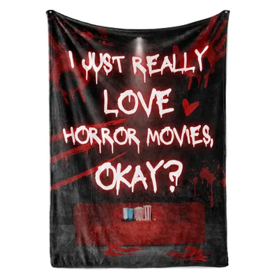 I Just Really Love Horror Movies Blanket for Gen Z