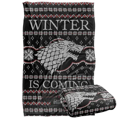 Winter Is Coming Direwolf Blanket: Ugly Sweater Sigil Design