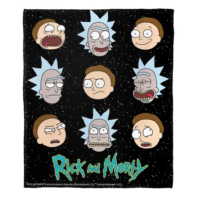Cartoon Faces Space Pattern Blanket: Talking Heads Design