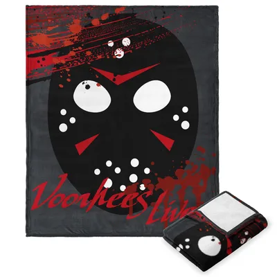 Hockey Mask Blood Splatter Blanket: Voorhees Lives Horror Design