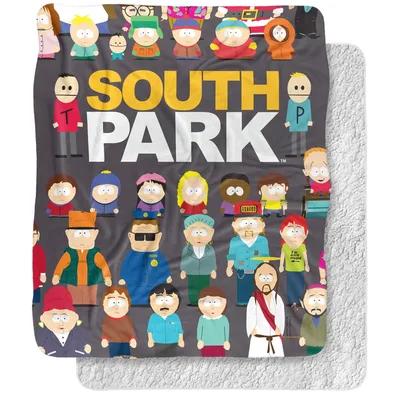 Cartoon Town Group Portrait Blanket: Cast Design