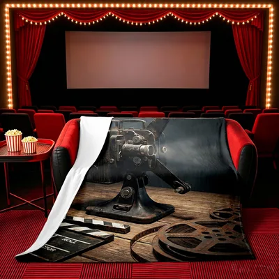 Vintage Film Projector Blanket: Cinematic Nostalgia for Movie Lovers