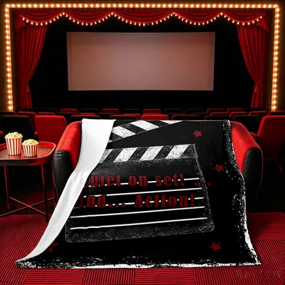 Movie Clapboard Film Cinema Blanket for Movie Lovers