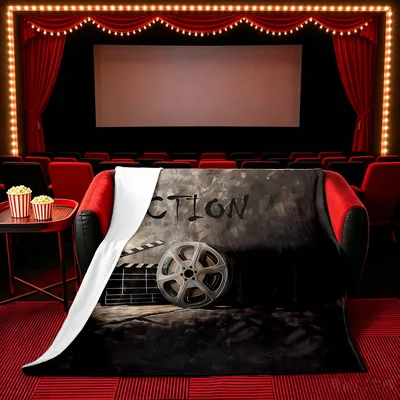 Film Clapboard and Reel Blanket: Cinema Art for Movie Lovers