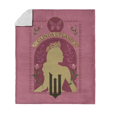 Crowned Woman Silhouette Pink Blanket: Glinda Upland Artwork