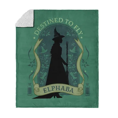 Witch Silhouette in Green Blanket: Elphaba Destined to Fly Design