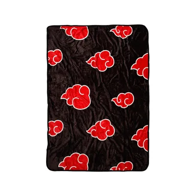Red Cloud Pattern Blanket: Akatsuki-Inspired Red Clouds on Black