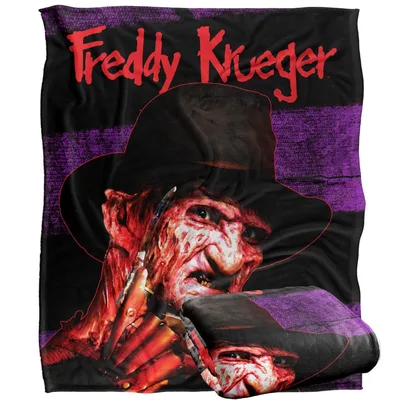 Scary Villain Face in Hat Blanket: Freddy Krueger Horror Design