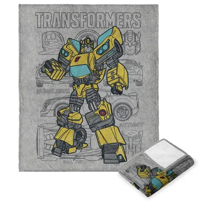 Yellow Robot Warrior Pattern Blanket: Bumblebee Autobot Design
