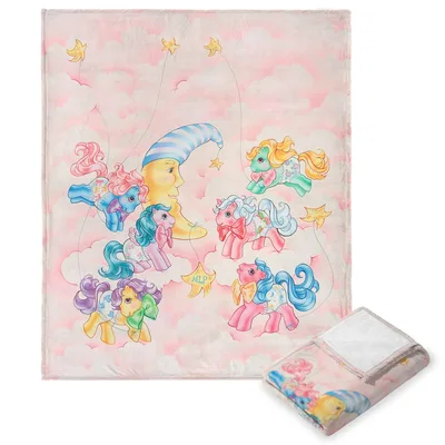 Pastel Pony Clouds Pattern Blanket: Dreamy Moon and Friends Design