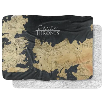 Fantasy Continent Map Design Blanket: Westeros Map Throw