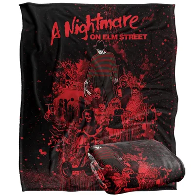 Horror Movie Red Splatter Blanket: A Nightmare on Elm Street Design