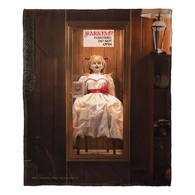 Annabelle Doll Blanket: Positively Do Not Open Horror Scene