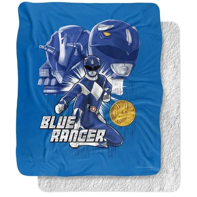 Blue Helmet Hero Pattern Blanket: Blue Ranger Action Design
