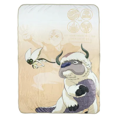 Flying Bison and Lemur Blanket with Aang Quote