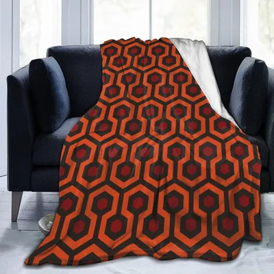 Orange Hexagon Carpet Pattern Blanket for Horror Movie Lovers