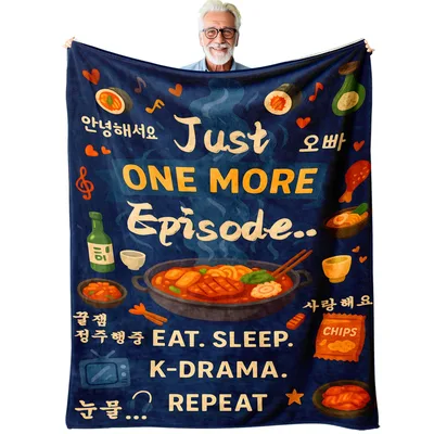 Just One More Episode Blanket: Cozy K-Drama Binge Watcher Gift