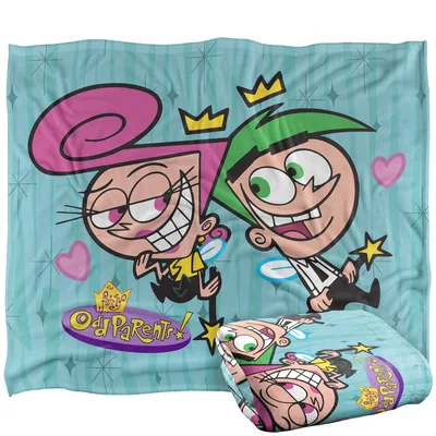 Cartoon Fairies Couple Blanket: Wanda and Cosmo In Love Design