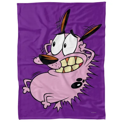 Cowardly Cartoon Dog Scared Blanket for Animated Horror Fans