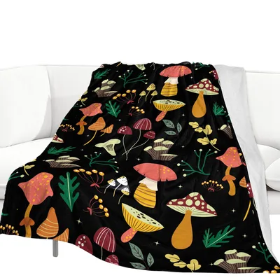 Woodland Toadstool Blanket: Mushroom Forest Pattern for Nature Lovers
