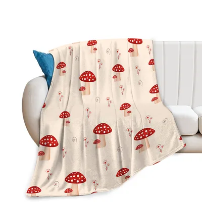 Red Mushroom Pattern Blanket: Cozy Fungi Design for Nature Lovers