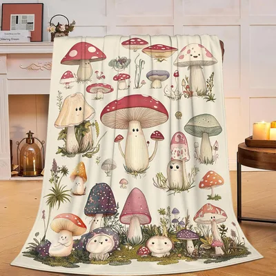 Cute Mushroom Pattern Blanket: A Cozy Fungi Collection