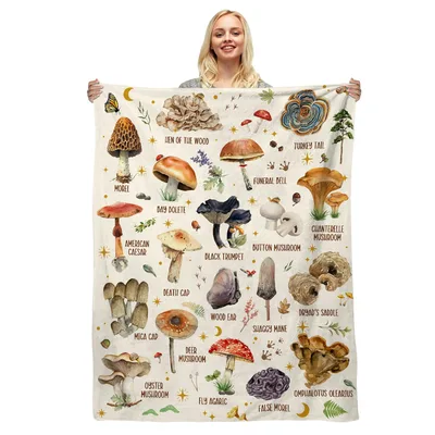 Mushroom Identification Chart Blanket