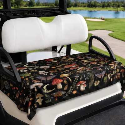 Mushroom and Moth Forest Blanket for Golf Cart Seats