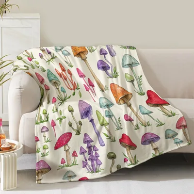 Colorful Mushroom Pattern Blanket