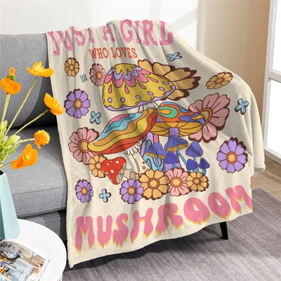 Just a Girl Blanket: Psychedelic Mushroom Art for Fungi Lovers