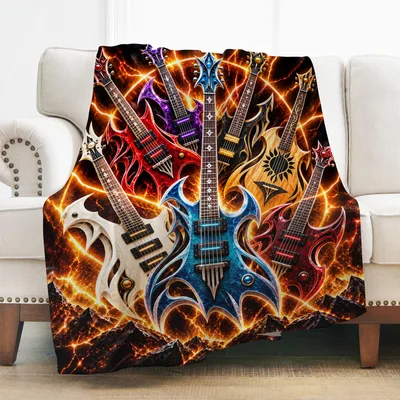 Electric Guitars Fire Blanket: Fantasy Instrument Design for Rock Fans