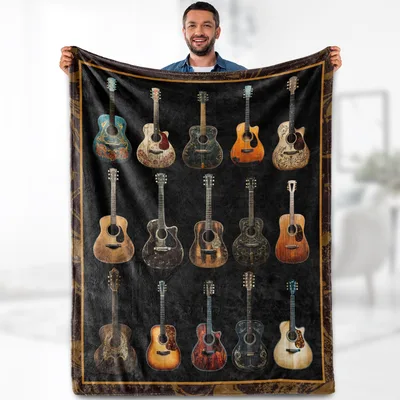 Acoustic Guitar Music Blanket