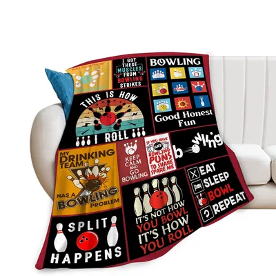 Bowling Sarcastic Quotes Blanket for Pin Heads and Pun Lovers