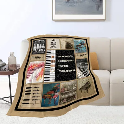 Piano Music Quotes Blanket Celebrating Spontaneous Creative Decisions