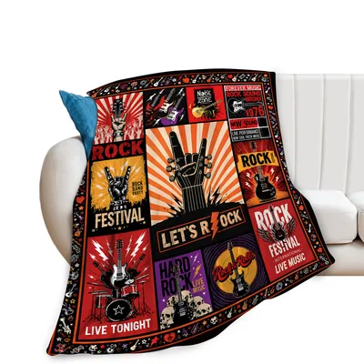 Rock Music Posters Blanket featuring vintage concert art