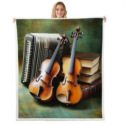 Violin Music Still Life Blanket: A Classic Instrument Scene