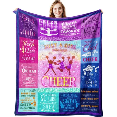 Cheerleader Cheer Patchwork Blanket for Team Spirit and Glitter Lovers