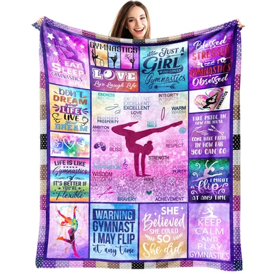 Pink Glitter Gymnast Flip Blanket